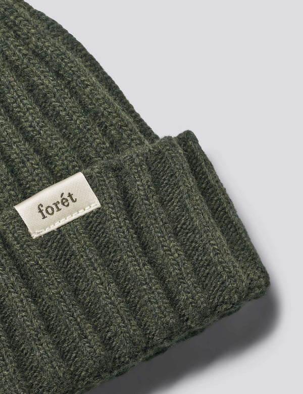 RELAX RIB LAMBSWOOL BEANIE - THYME