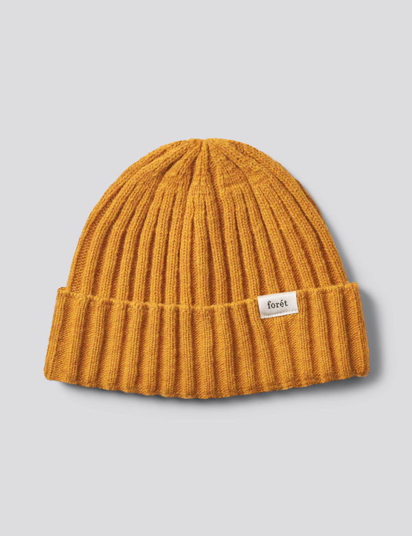 RELAX RIB LAMBSWOOL BEANIE - WARM YELLOW