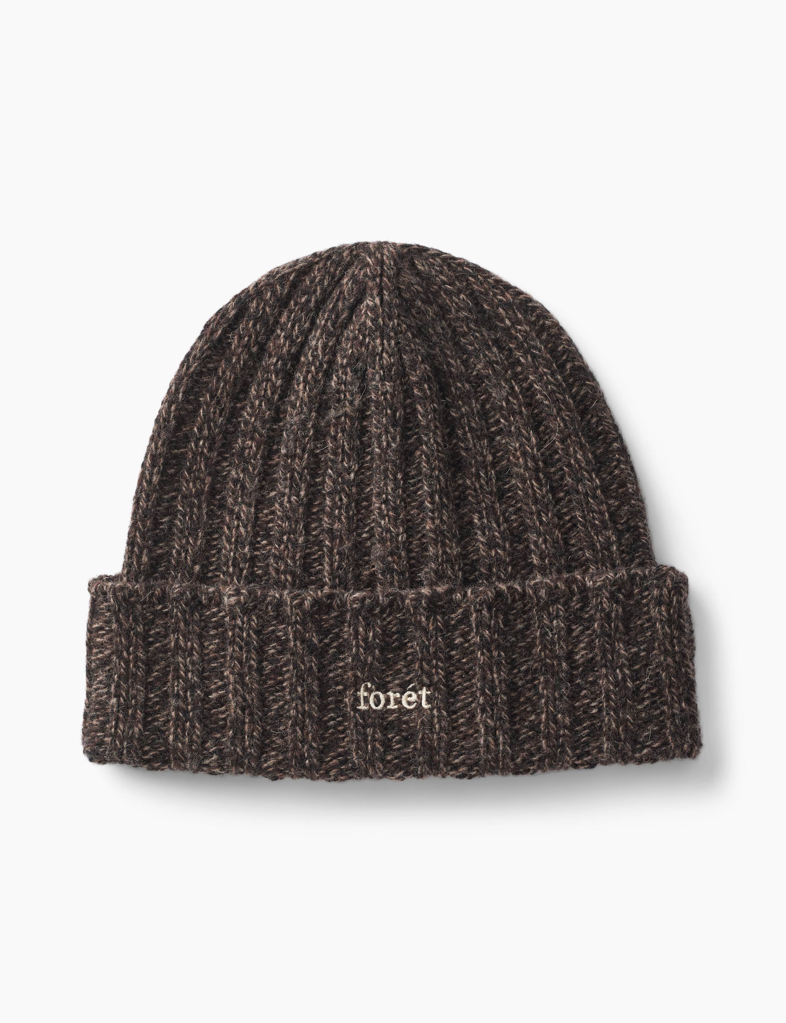 RELAX RIB PUZZLE BEANIE - BROWN