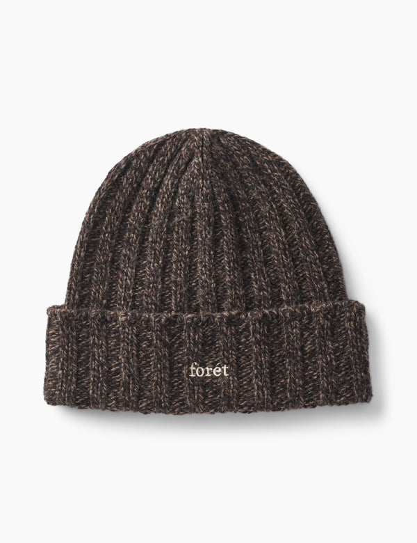 RELAX RIB PUZZLE BEANIE - BROWN
