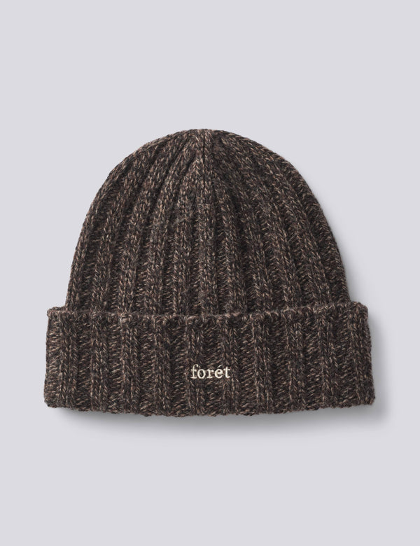 RELAX RIB PUZZLE BEANIE - BROWN