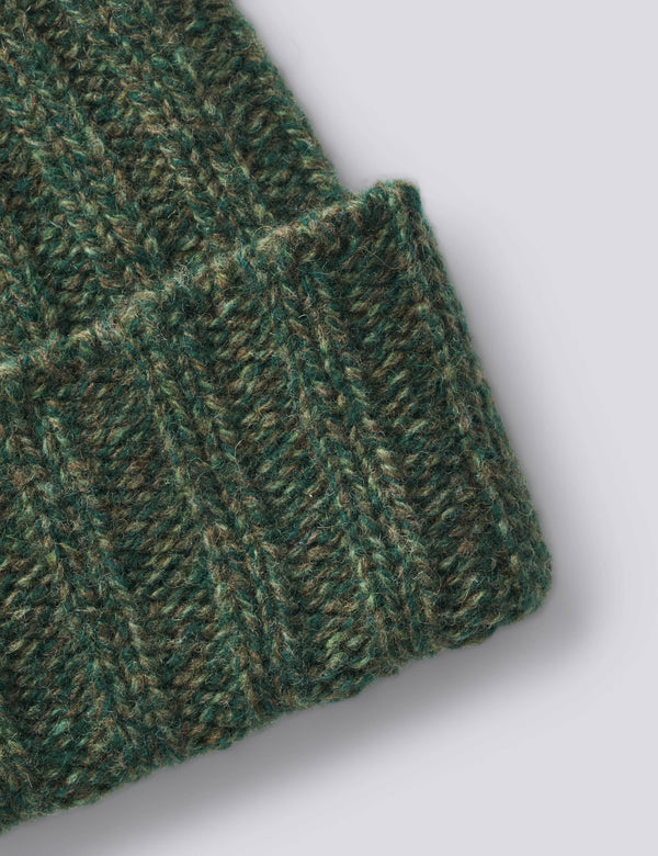 RELAX RIB PUZZLE BEANIE - GREEN