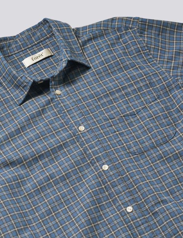 RIDGE REGULAR FIT FLANNEL SHIRT - NAVY CHECK