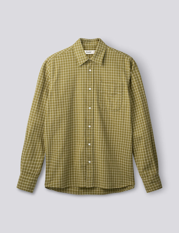 RIDGE REGULAR FIT FLANNEL SHIRT - THYME CHECK