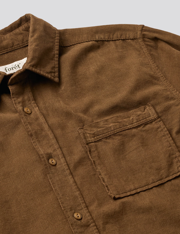 RIVER CORDUROY SHIRT - BURNT KHAKI