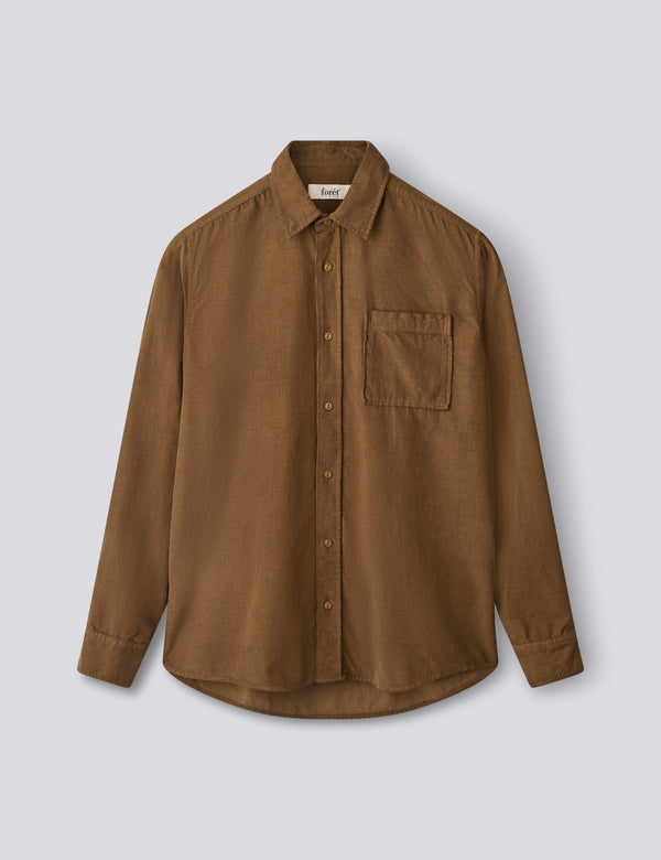 RIVER CORDUROY SHIRT - BURNT KHAKI