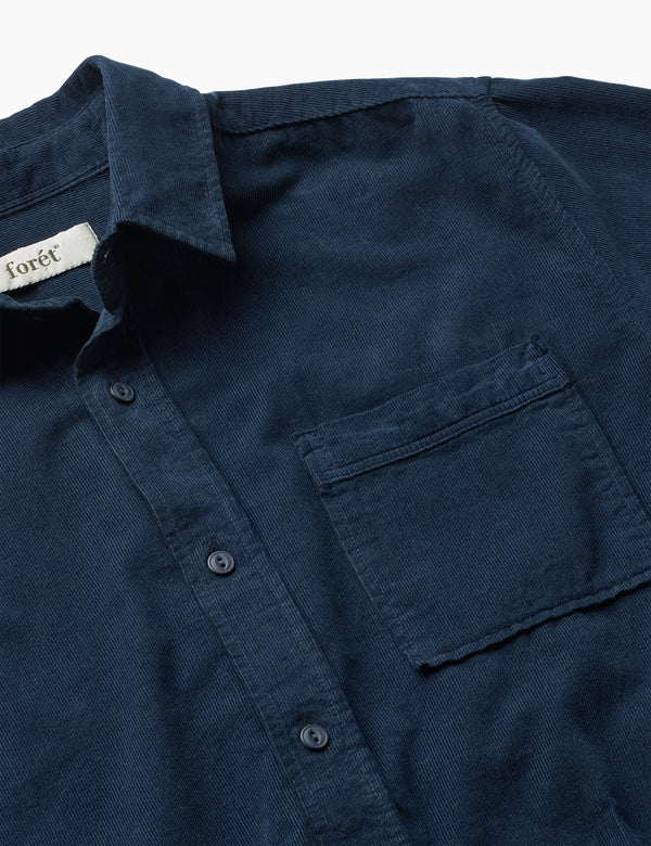 RIVER CORDUROY SHIRT - NAVY