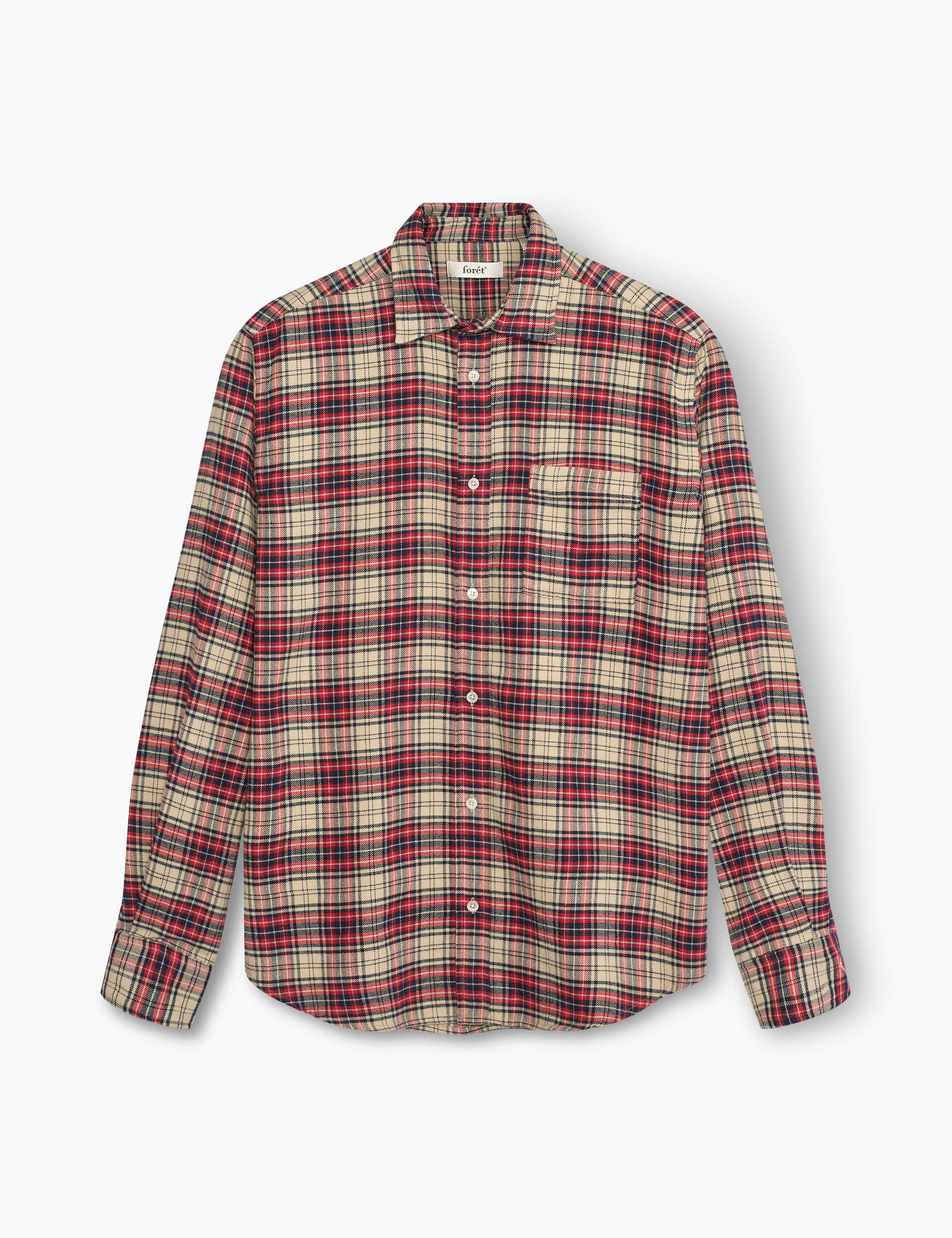 RIVER FLANNEL SHIRT - RED/NAVY/CLOUD