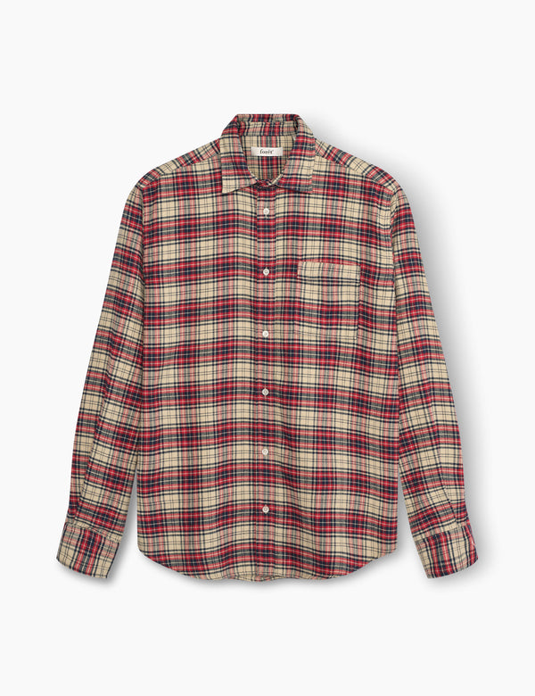 RIVER FLANNEL SHIRT - RED/NAVY/CLOUD