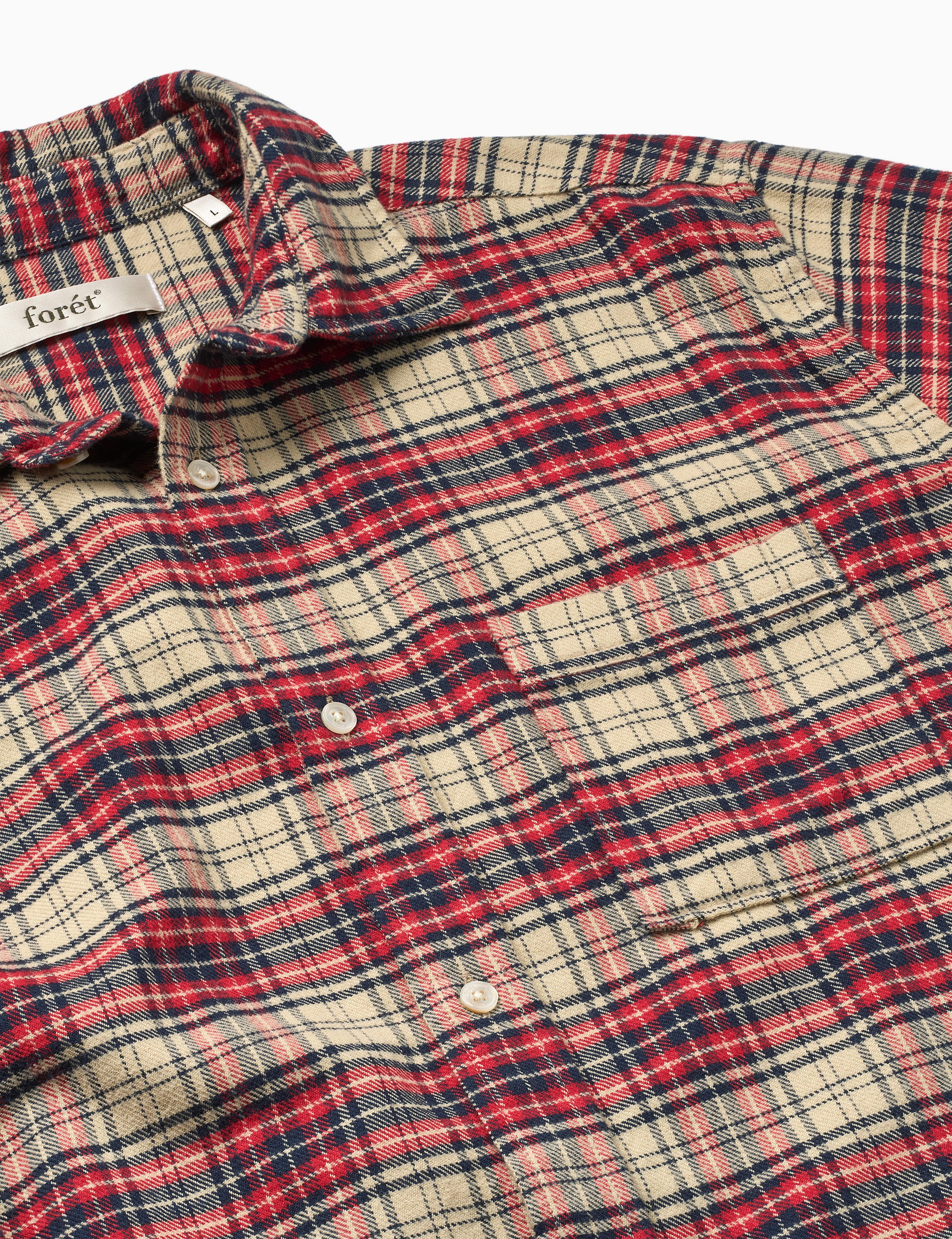 RIVER FLANNEL SHIRT - RED/NAVY/CLOUD