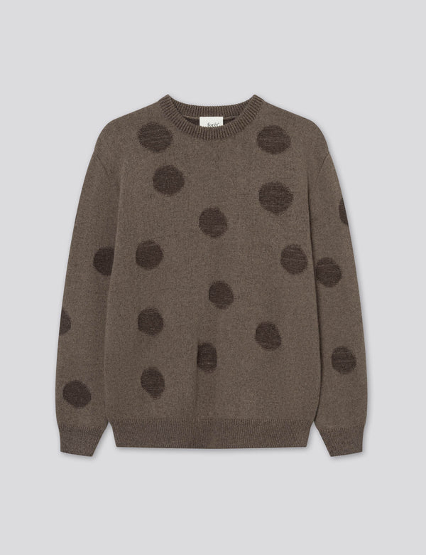 CIRCLE JACQUARD KNIT - COLD BROWN