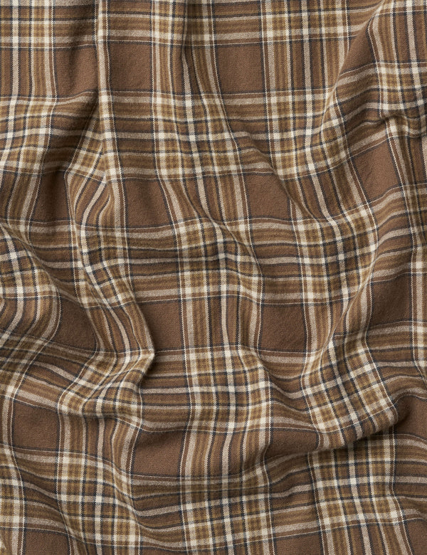RIDGE REGULAR FIT FLANNEL SHIRT - BROWN CHECK