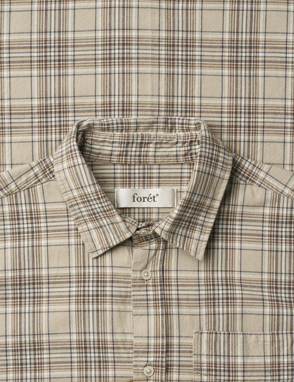 RIDGE REGULAR FIT FLANNEL SHIRT - KHAKI CHECK