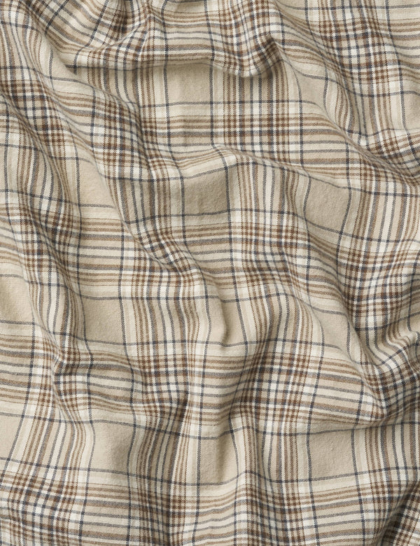 RIDGE REGULAR FIT FLANNEL SHIRT - KHAKI CHECK