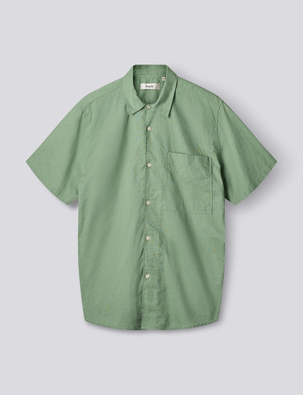SALT SS COTTON LINEN SHIRT - OXIDE GREEN