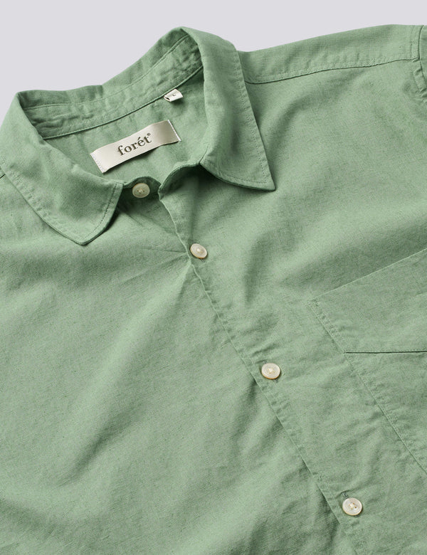 SALT SS COTTON LINEN SHIRT - OXIDE GREEN
