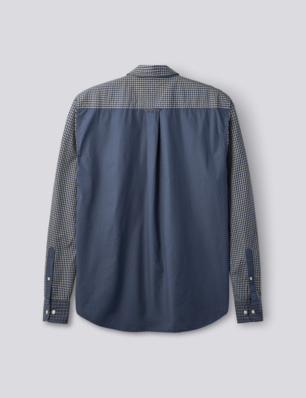 SCOUT MIX UP POPLIN RELAXED FIT SHIRT - NAVY MIX