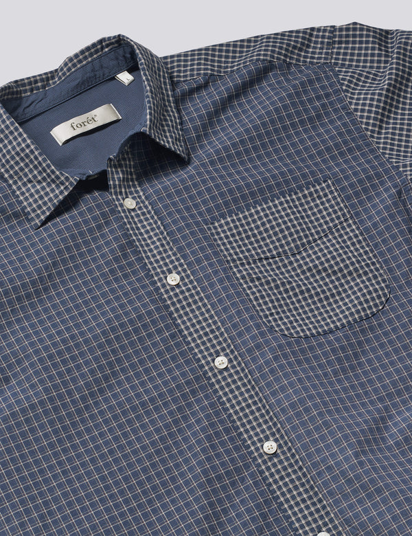 SCOUT MIX UP POPLIN RELAXED FIT SHIRT - NAVY MIX
