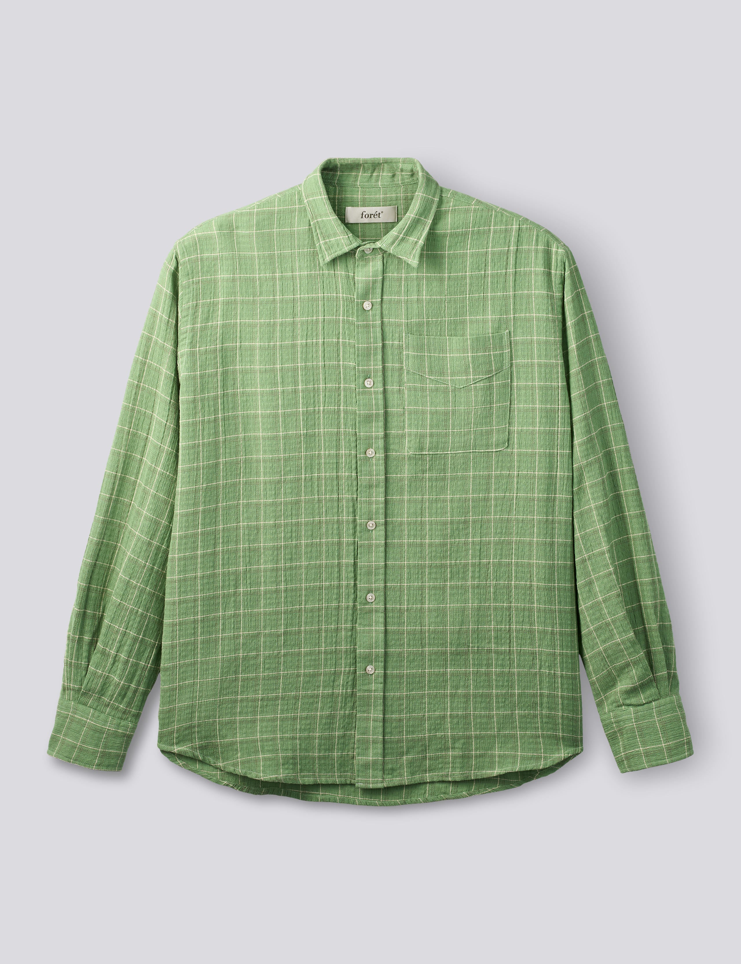 SCOUT RELAXED FIT LOOSE WEAVE CHECK SHIRT - VIBRANT MOSS CHECK – foret