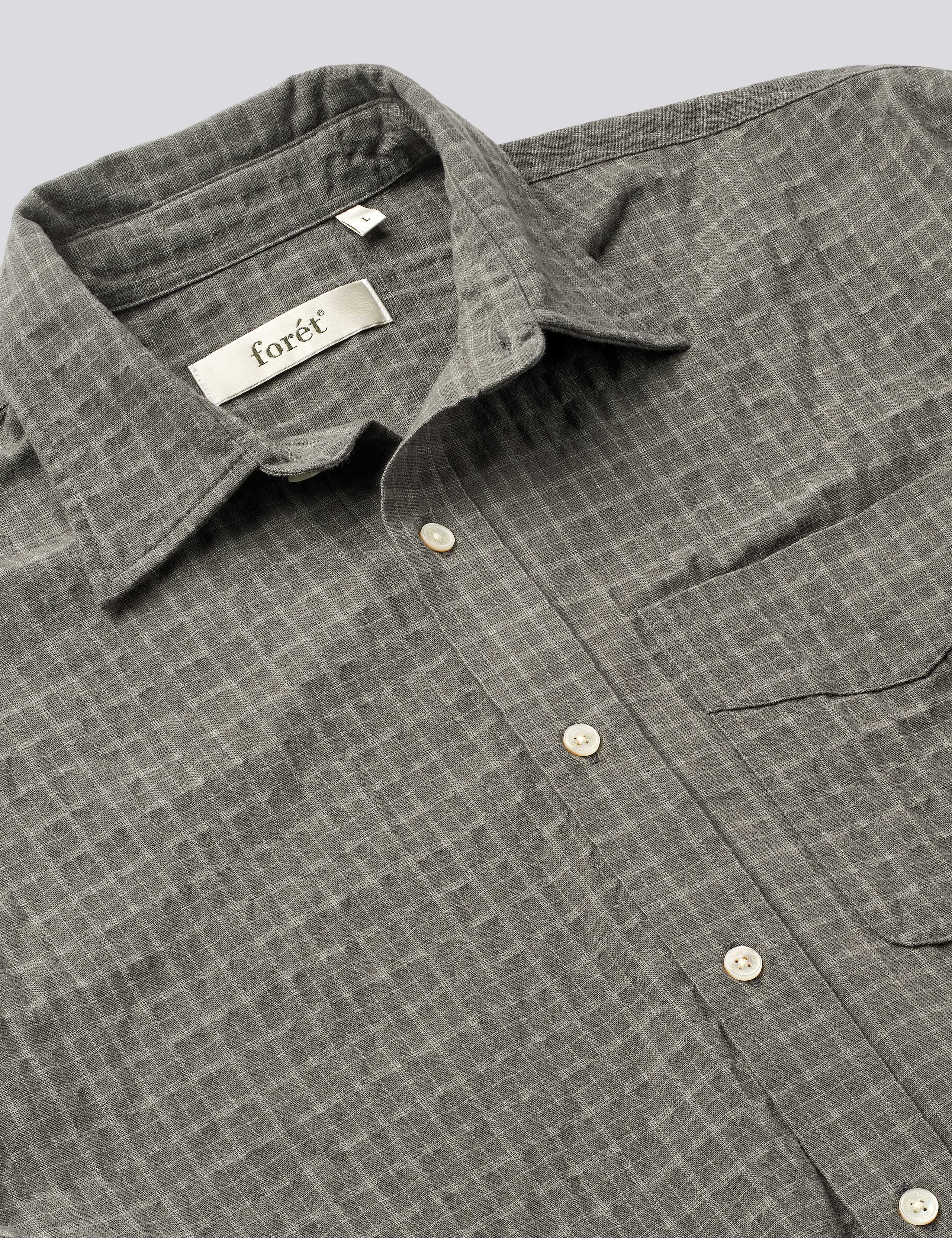 SCOUT RELAXED FIT MICRO CHECK SHIRT - FADED BLACK CHECK – foret