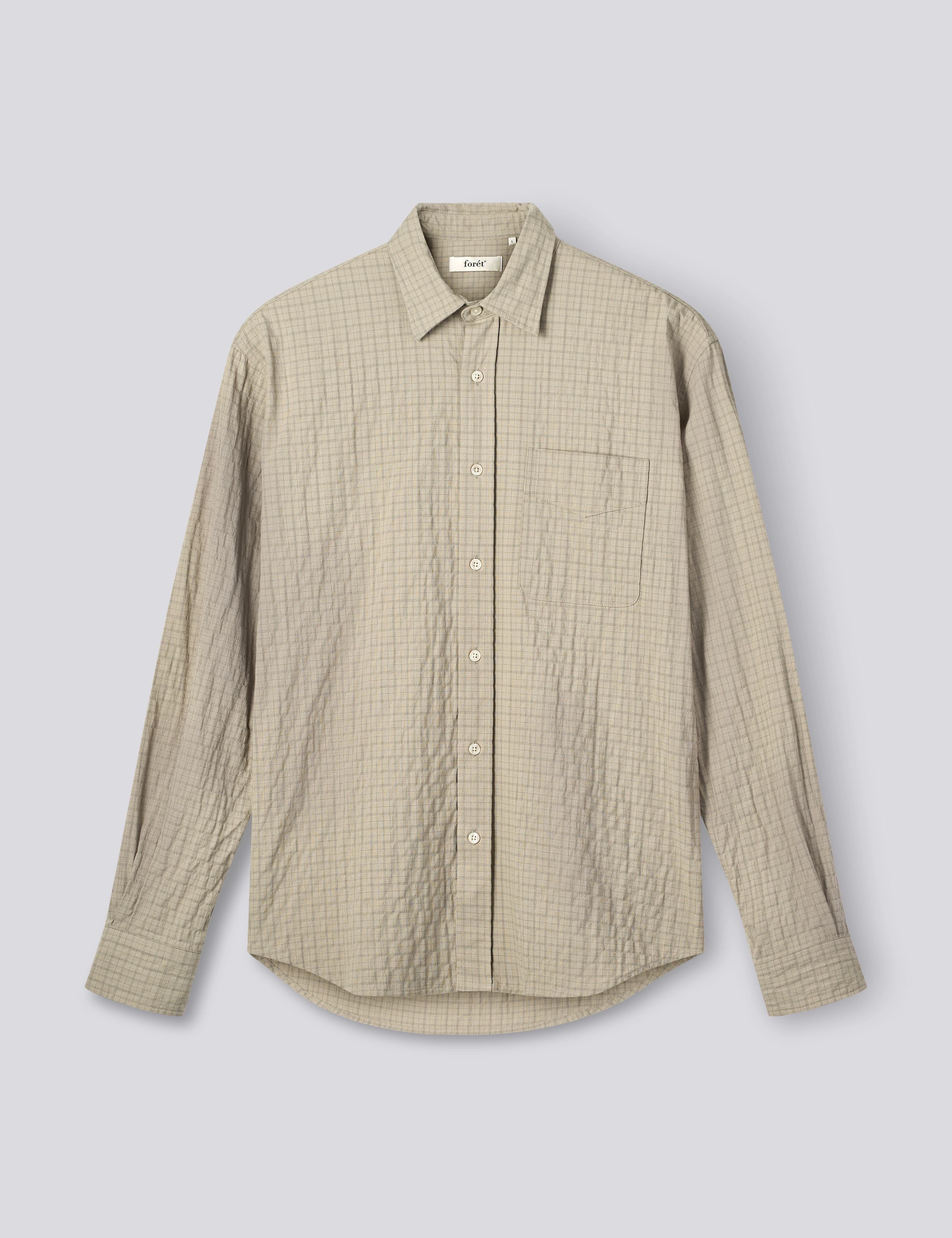 SCOUT RELAXED FIT MICRO CHECK SHIRT - KHAKI CHECK – foret