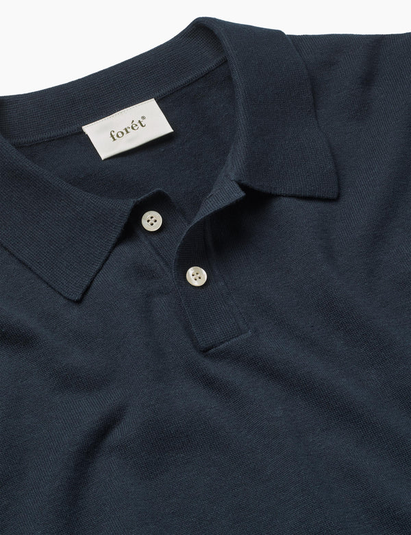 SEA COTTON LINEN SS POLO - NAVY