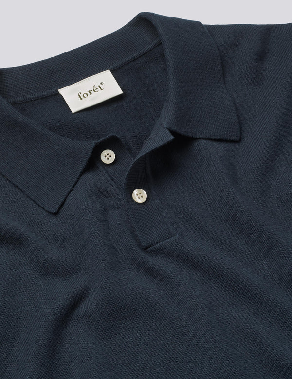 SEA COTTON LINEN SS POLO - NAVY
