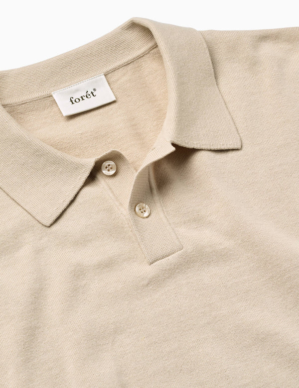 SEA COTTON LINEN SS POLO - OATMEAL