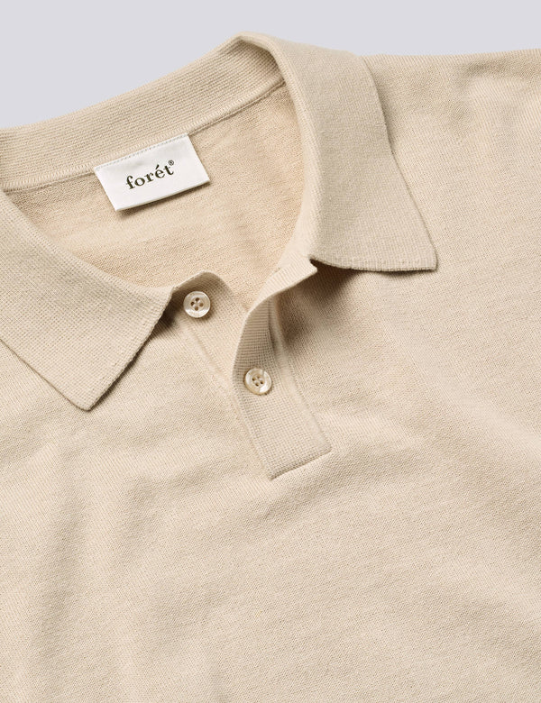 SEA COTTON LINEN SS POLO - OATMEAL