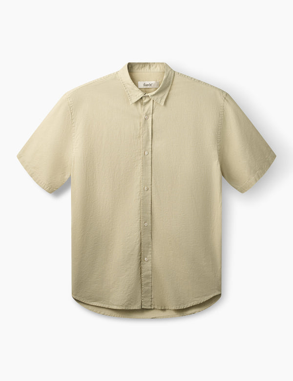 SERENE LINEN REGULAR FIT SS SHIRT - CHALK