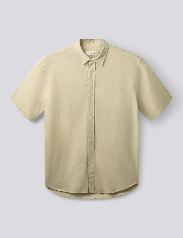 SERENE LINEN REGULAR FIT SS SHIRT - CHALK