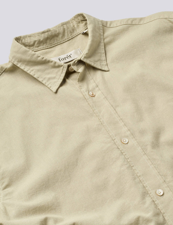 SERENE LINEN REGULAR FIT SS SHIRT - CHALK