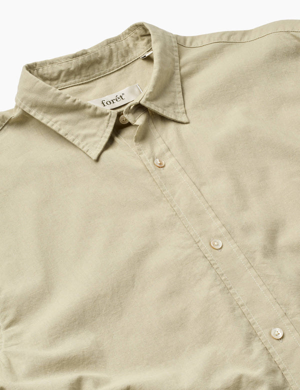 SERENE LINEN REGULAR FIT SS SHIRT - CHALK