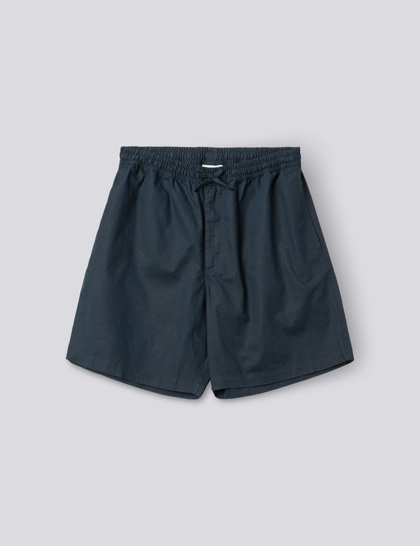 SHIFT COTTON LINEN SHORTS - NAVY