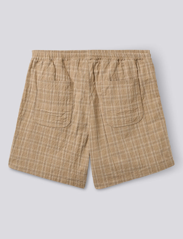 SHIFT TEXTURED SHORTS - KHAKI CHECK