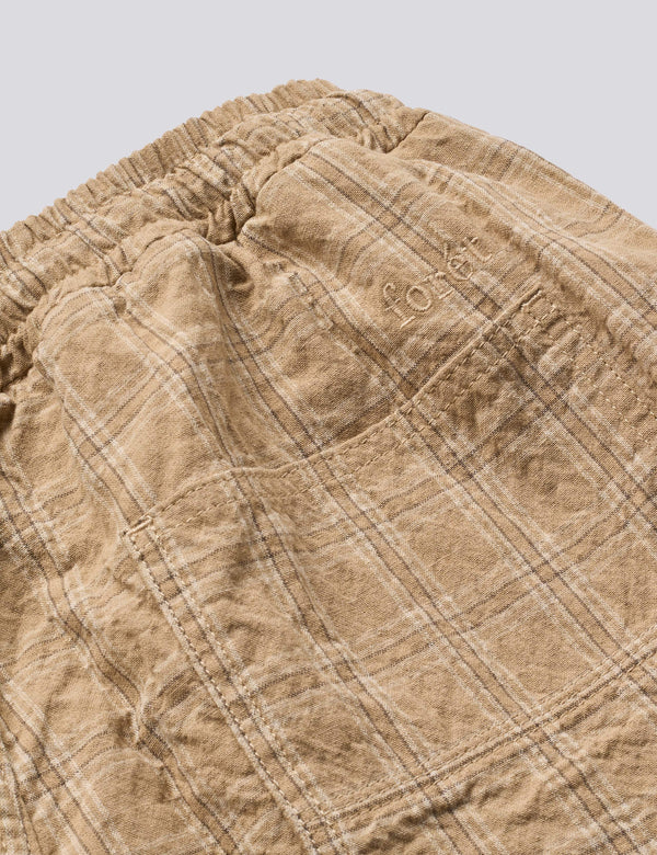 SHIFT TEXTURED SHORTS - KHAKI CHECK