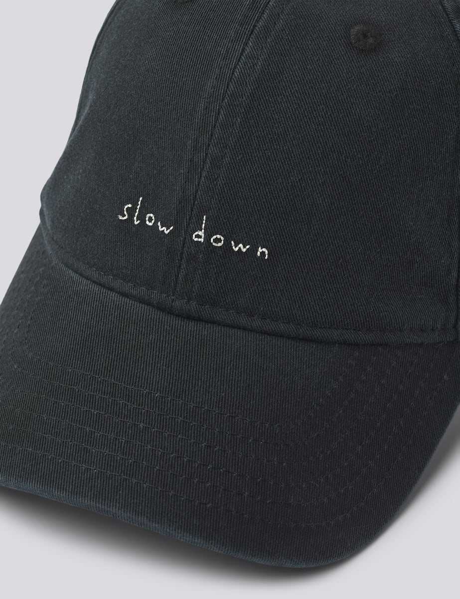 SLOW DOWN WASHED CAP - BLACK – foret