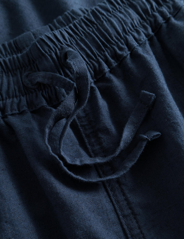 SERENE LINEN SHORTS - NAVY