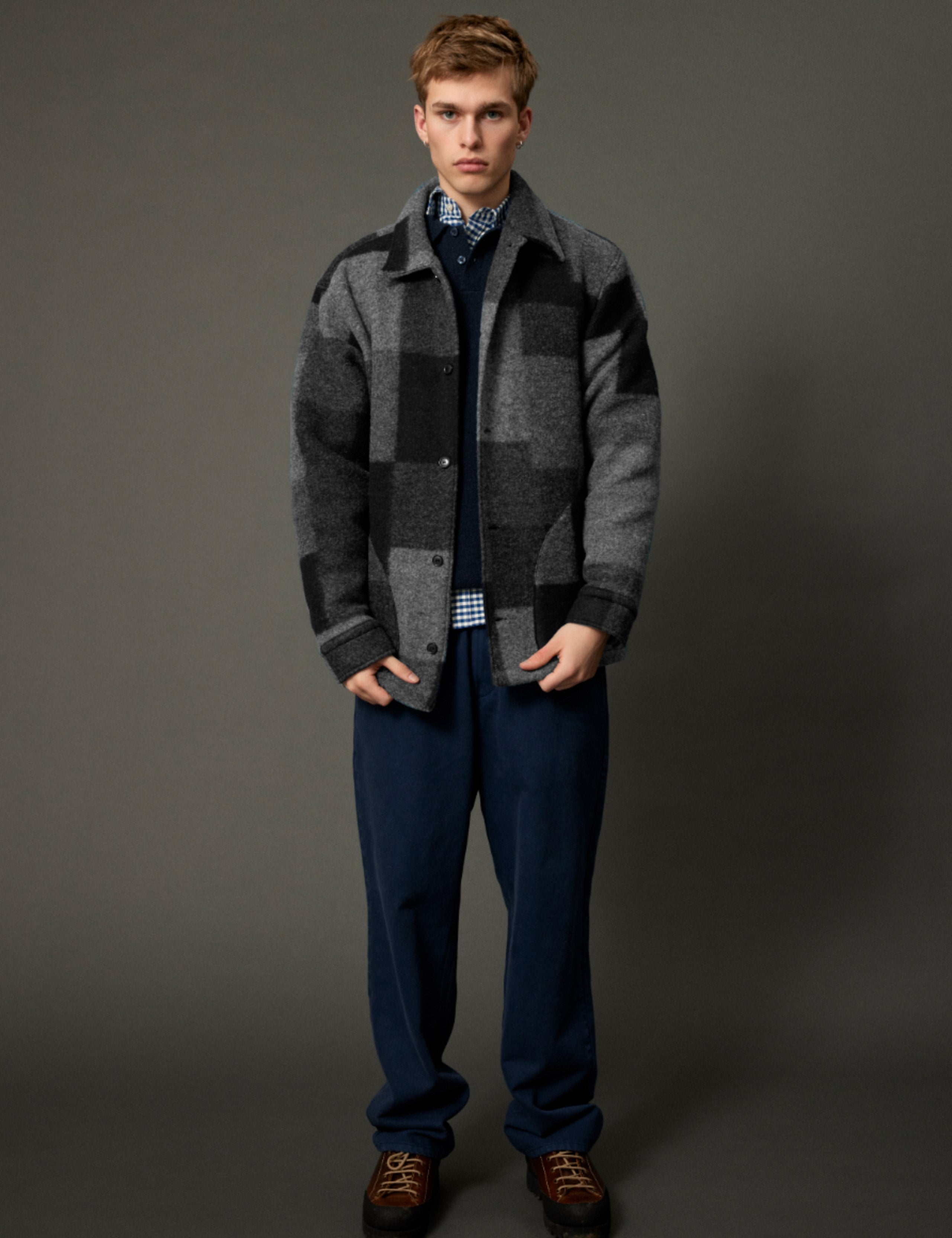 CAVE WOOL JACKET - BLACK MIX – foret