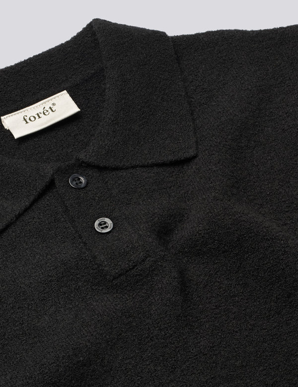 TIMBER BRUSHED POLO KNIT - BLACK