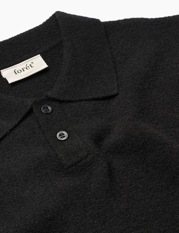 TIMBER BRUSHED POLO KNIT - BLACK