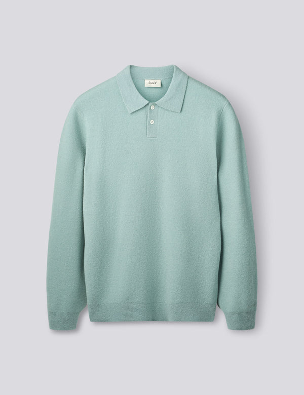 TIMBER BRUSHED POLO KNIT - DOVE