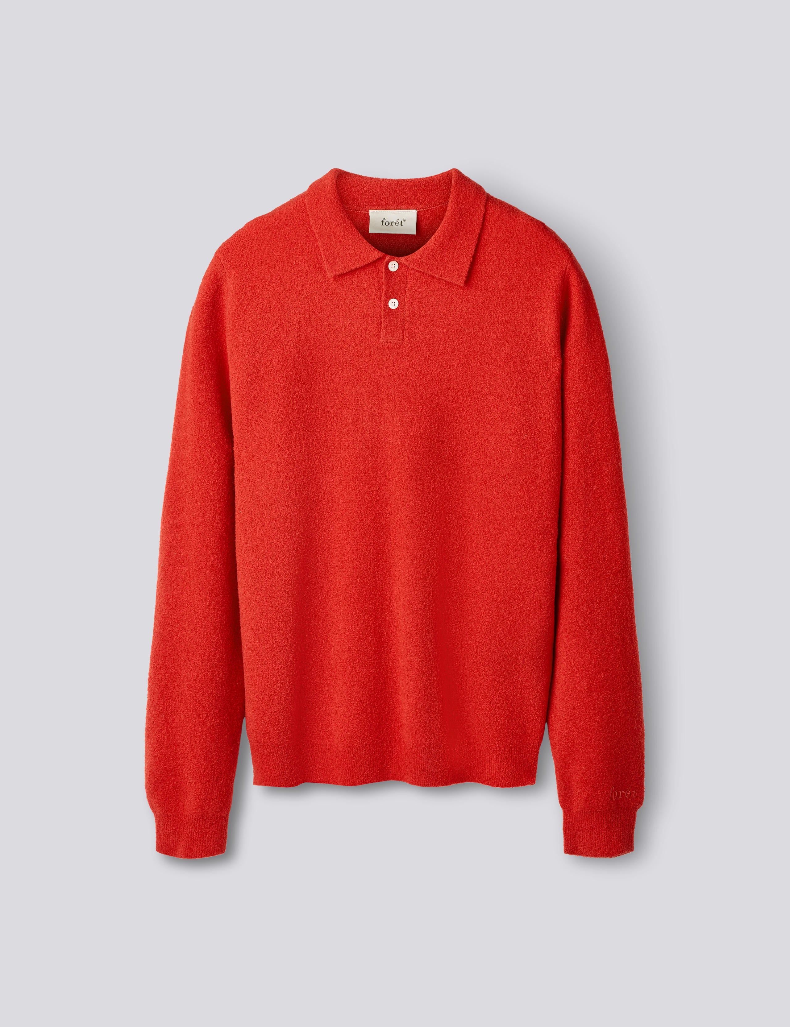 TIMBER BRUSHED POLO KNIT - RED – foret