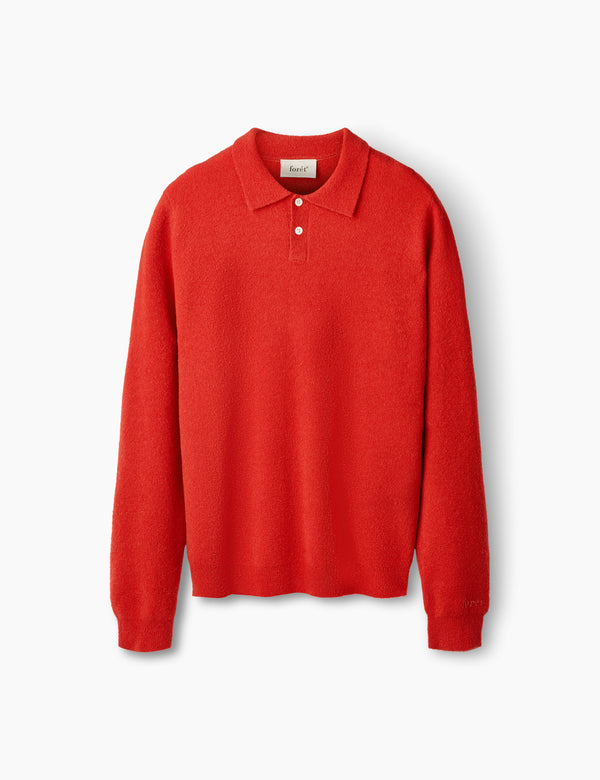 TIMBER BRUSHED POLO KNIT - RED