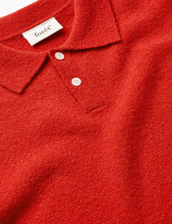 TIMBER BRUSHED POLO KNIT - RED
