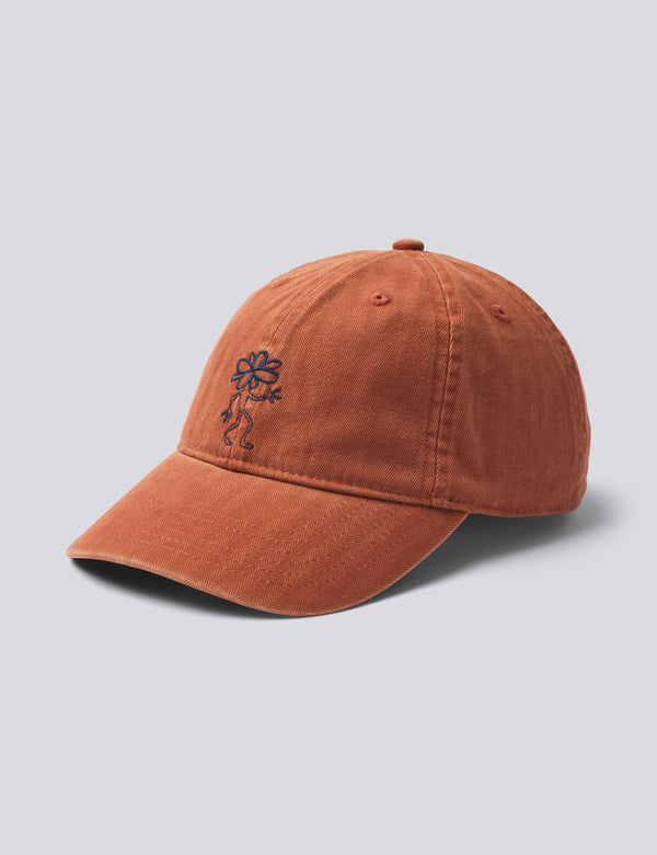 TREE WASHED HERRINGBONE CAP - BROWN