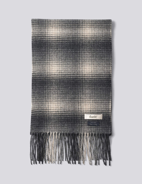 WOOL SCARF - GREY CHECK