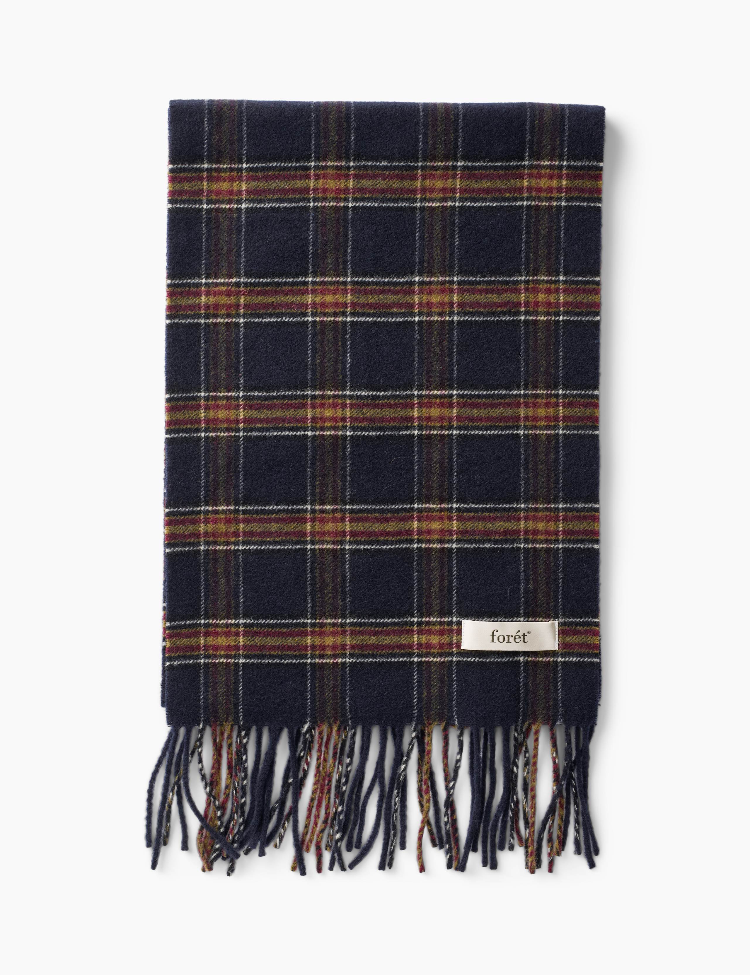WOOL SCARF - NAVY CHECK