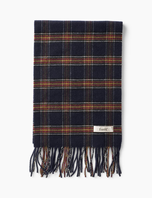 WOOL SCARF - NAVY CHECK
