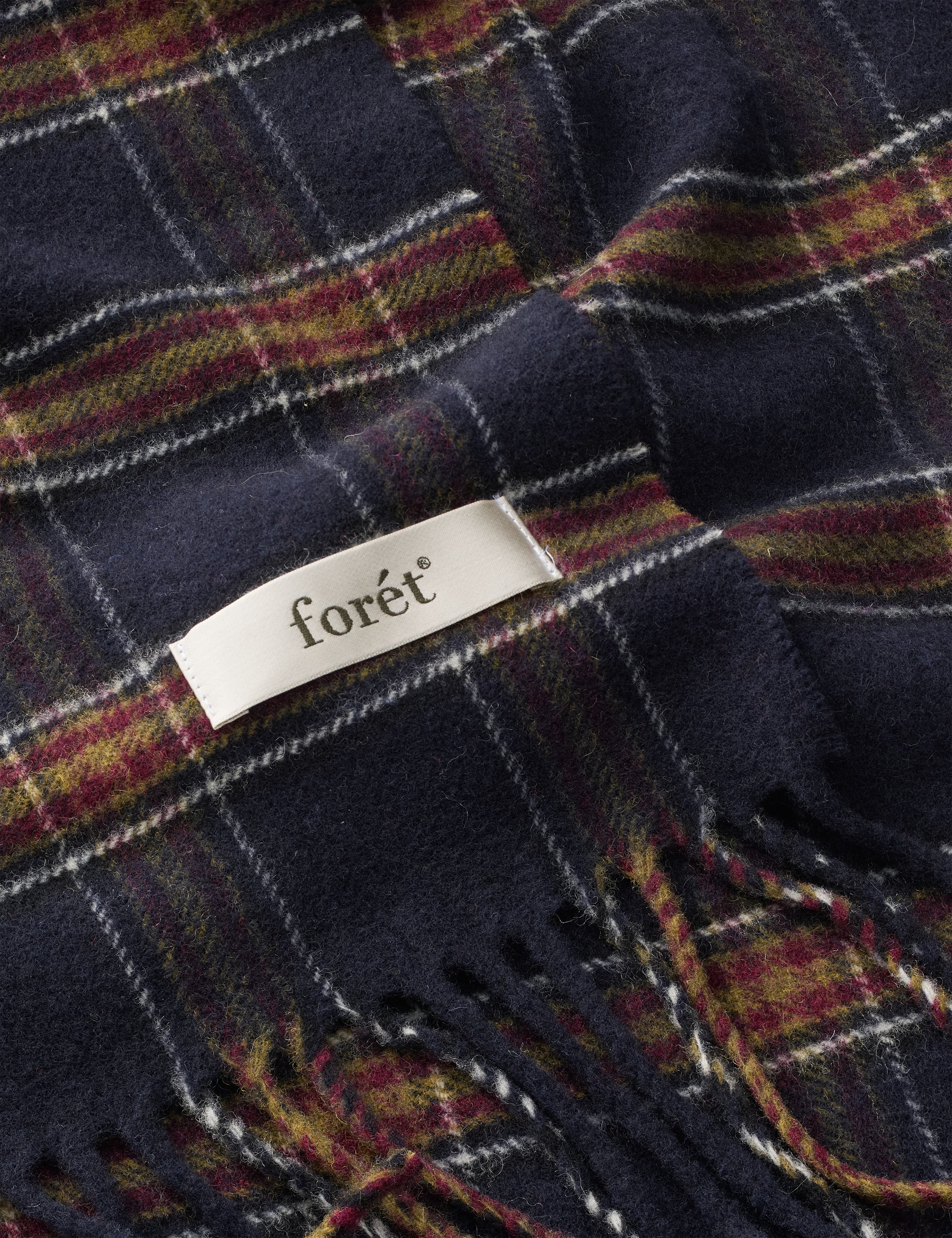 WOOL SCARF - NAVY CHECK